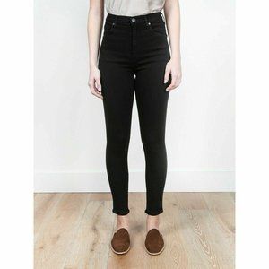 Goldsign Black Jeans Ankle Zip Ultra High Rise Size 26 Stretch Denim